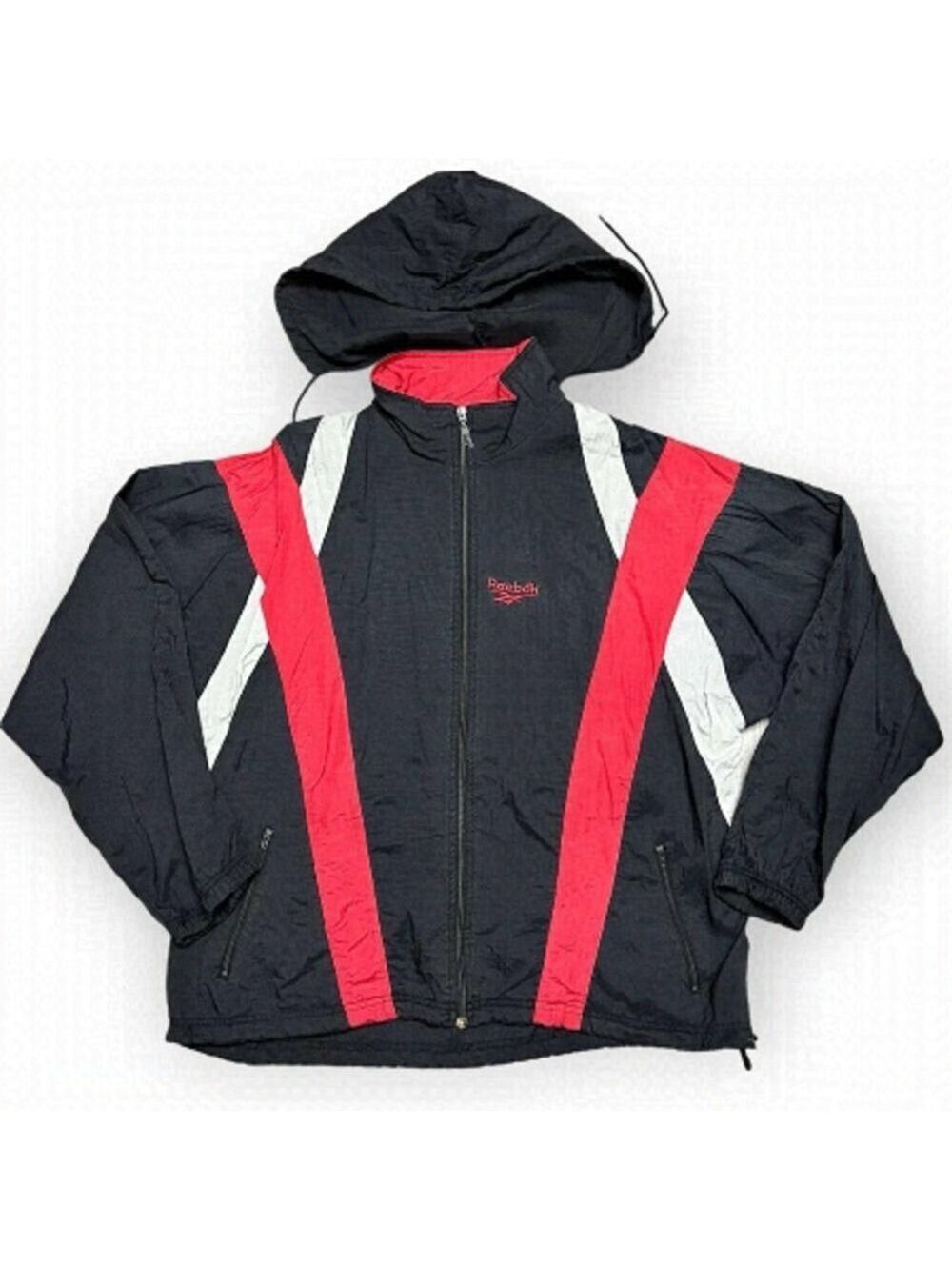 Reebok Vintage 90s Windbreaker Retro Track Jacket - Mens Large